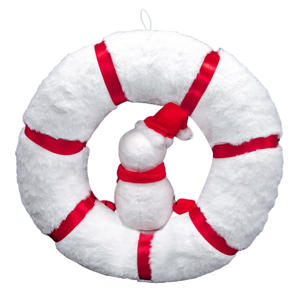 Schneemann Xmas Kranz Weihnachten weiß Türdekoration